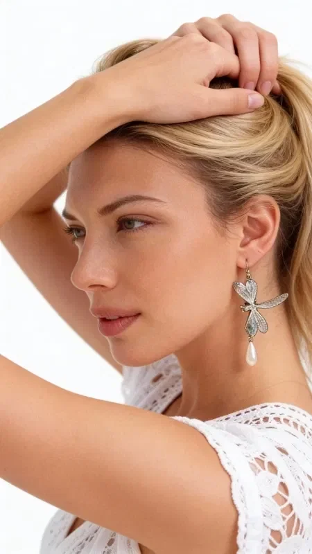 Discover the magic of nature with these striking dragonfly dangle earrings, designed by Greek Jewelry Designer Aikaterini Chalkiadaki. These unique handmade jewelry pieces combine the elegance of natural pearls with the bohemian aesthetic of oxidized brass.

Each dragonfly has been crafted with absolute attention to detail, featuring beautiful shades of green that create a vintage patina effect. The natural pearls that hang gracefully at the bottom add a touch of luxury and femininity, while the handmade character makes every pair unique.

These statement earrings are perfect for special occasions, boho chic looks, or as the ideal bridal accessory for an alternative bride who loves originality.
