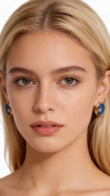 Discover the magic of handmade stud earrings featuring stunning blue pyrite that will become your favorite everyday accessory. These unique earrings, designed by Greek Jewelry Designer Aikaterini Chalkiadaki, combine the elegance of brass with the natural beauty of pyrite.

The round shape and soft blue color create a perfectly balanced design that flatters every face type. Pyrite, known for its protective energy and metallic shine, is the centerpiece of these striking earrings. The high-quality brass ensures durability and color retention with proper care.

Ideal for everyday wear or special occasions, these women's earrings add a touch of earthy elegance to any outfit. They pair perfectly with both casual and formal looks, and their blue color complements many color palettes.