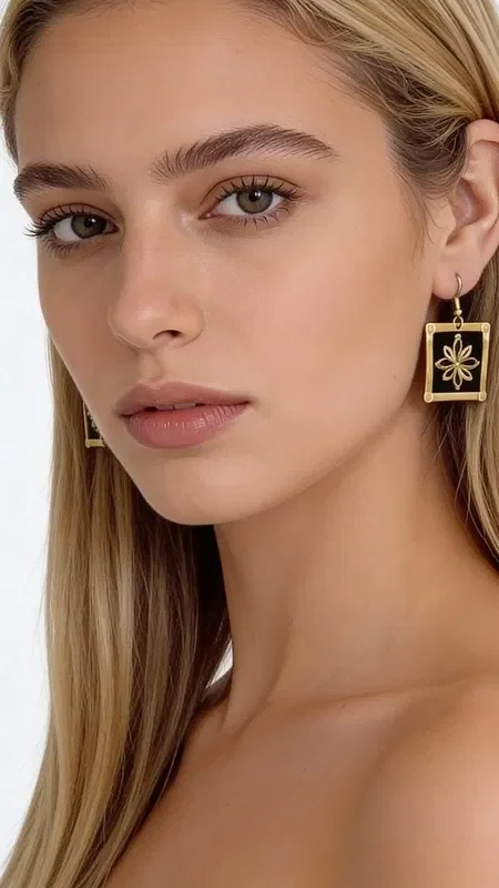 These embroidered statement earrings with gold thread on a black background are a striking choice that combines the traditional Greek art of embroidery with modern design. Designed by Greek Jewelry Designer Aikaterini Chalkiadaki, these handmade earrings stand out for their exceptional quality and unique aesthetic.

The geometric patterns in gold thread create a striking visual contrast against the black base, offering elegance and style. Their square shape and dangling design make them ideal for special occasions such as weddings or christenings, or for adding a striking touch to your everyday look.

These modern embroidered earrings are perfect for women who love statement jewelry and are looking for something special and original. The art of handmade embroidery gives each piece uniqueness and authenticity. Be sure to store them in a dry place and clean them gently with a soft cloth to preserve their beauty.
