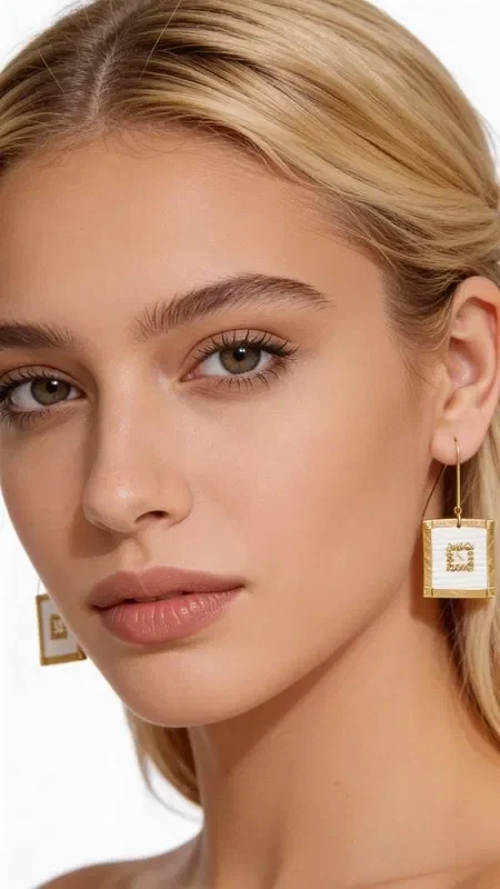 , Discover the perfect balance between classic elegance and contemporary style with these striking embroidered statement earrings. Designed by Greek Jewelry Designer Aikaterini Chalkiadaki, these unique pieces combine gold thread with geometric patterns in pure white, creating a work of art that transforms any look.

The square geometric shape with the intricate embroidered motif inside offers a fresh take on traditional handmade jewelry. The white color combined with gold details creates a sense of luxury that suits both everyday and formal occasions.

These dangle earrings are the ideal choice for women looking for original jewelry with a Greek signature. Their modern design makes them suitable for weddings, evening outings, or for those who want to add a striking touch to their everyday style.

Store in a dry place and avoid contact with perfumes and cosmetics.