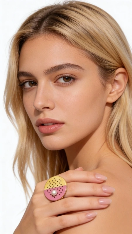 Make a bold statement with this captivating handcrafted ring that transforms your everyday look into something extraordinary. This eye-catching piece features a distinctive circular design with vibrant enamel detailing in playful pink and sunny yellow tones, creating a modern artistic expression that speaks to your unique style.
Expertly crafted from high-quality brass with a lustrous gold-plated finish, this statement ring showcases exceptional Greek artisanship and attention to detail. The smooth, polished surface catches light beautifully, while the carefully applied enamel work adds depth and character to the geometric design. The substantial circular face creates visual impact without overwhelming your hand, making it perfect for both casual and dressed-up occasions.
This versatile piece effortlessly elevates any outfit, whether you're styling it with flowing bohemian dresses for weekend adventures or pairing it with tailored blazers for professional settings. The cheerful color palette adds a pop of personality to neutral tones and complements both warm and cool color schemes in your wardrobe. Stack it with delicate bands for a curated look, or let it shine solo as the focal point of your ensemble.
The comfortable band design makes it suitable for daily wear while maintaining its striking visual appeal.
To preserve the beauty of your ring, avoid contact with perfumes and cleaning products, and store in a dry place when not worn.