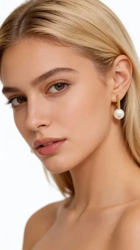 Discover the perfect balance between classic elegance and modern style with these striking handmade women's stud earrings with pearls. Designed by Greek Jewelry Designer Aikaterini Chalkiadaki, they combine the golden shine of brass with the timeless beauty of natural pearls.

The minimalist design, featuring a golden bar ending in a white pearl, creates a contemporary interpretation of classic style. Their distinctive geometric shape makes them perfect for everyday wear as well as special occasions, adding a subtle touch of elegance to every look. These pearl earrings are ideal for women who love jewelry with character. Pair them with casual or formal outfits for a look that stands out.

Keep them away from moisture and clean gently with a soft cloth to preserve their shine.