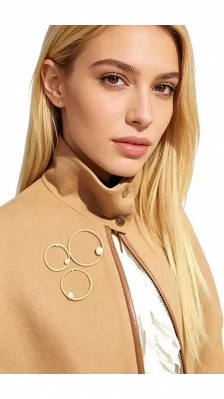 Discover the magic of handmade brooches with this striking set of three circular brooches crafted from brass and natural pearls. Each brooch features an elegant circular design adorned with a white pearl, creating a harmonious ensemble that can be worn together or separately.

Designed by Greek Jewelry Designer Aikaterini Chalkiadaki, these women's brooches combine contemporary aesthetics with traditional craftsmanship. The gold-finished brass offers durability and elegance, while the natural pearls add a classic touch of charm. The three different sizes allow for endless styling possibilities.

Perfect for adorning a coat, jacket, dress or even a bag, these brooch jewelry pieces transform any outfit into a statement look. They can be arranged to create geometric patterns or worn scattered for a more bohemian aesthetic.
