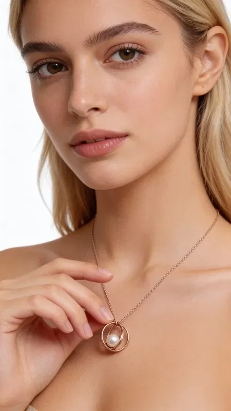 Discover the magic of this handmade necklace with a pearl that combines elegance with a modern aesthetic. This striking piece of jewelry, designed by Greek Jewelry Designer Aikaterini Chalkiadaki, is the perfect choice for women seeking uniqueness in their everyday or formal attire.

The necklace features a geometric gold-tone brass ring holding a white pearl, creating a harmonious contrast of materials. The long chain allows for flexible styling, while the minimalist design makes it ideal for layering with other necklaces.

The necklace pairs perfectly with both casual and formal outfits, offering a touch of understated luxury. Ideal as a gift or to enrich your jewelry collection with an authentic Greek piece that reflects both tradition and innovation.