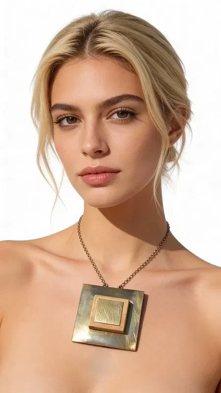 Discover the unique beauty of this handmade women's wooden necklace, which harmoniously combines the natural beauty of wood with the elegance of brass. This statement necklace, designed by Greek Jewelry Designer Aikaterini Chalkiadaki, is the perfect choice for women who love striking, eco-friendly jewelry.

The long necklace features a geometric design with square shapes that create an impressive combination of textures and colors. The natural texture of the wood in brown tones blends perfectly with the golden hues of the brass, creating a jewelry piece that stands out. Its modern layering style makes it ideal for summer outfits and bohemian looks.